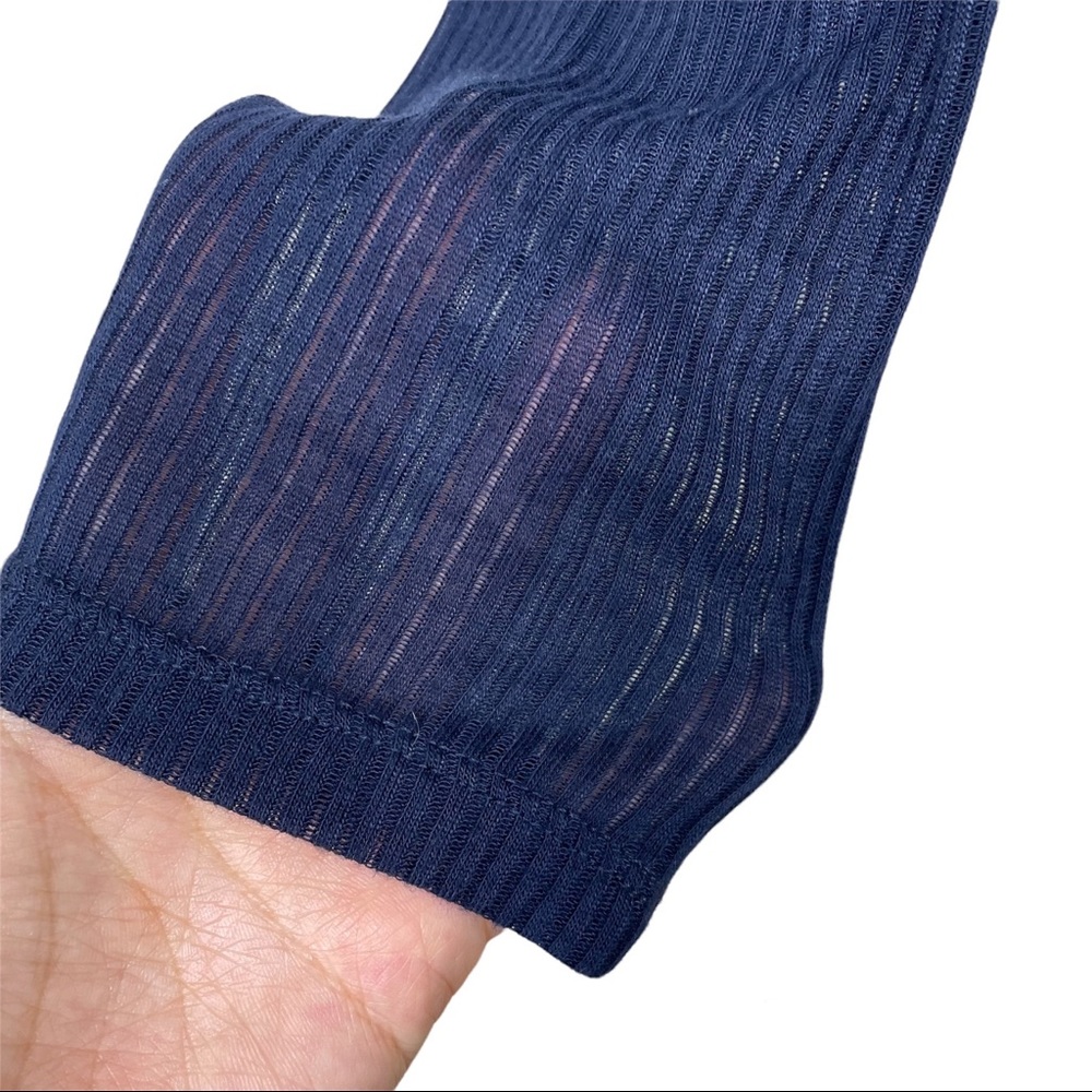 NWOT American Eagle Navy Semi Sheer Ribbed Leggings - Picture 4 of 7